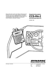 Dynapac CCS-RA-2 Bedienungsanleitung