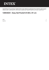 Intex Easy Set Pool Benutzerhandbuch