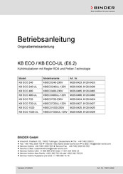 Binder KB ECO 400 Betriebsanleitung