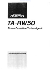 Onkyo TA-RW50 Bedienungsanleitung