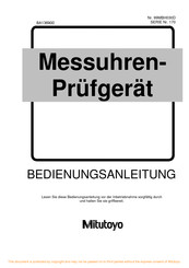 Mitutoyo 170-101-10 Montageanleitung