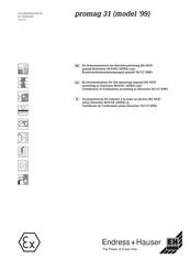 Endress+Hauser promag 31 Ex-Dokumentation Zu Den Betriebsanleitungen