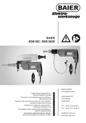 Baier Elektrowerkzeuge BDB 802 Original Bedienungsanleitung