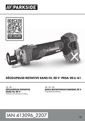 Parkside PRSA 20-Li A1 Originalbetriebsanleitung