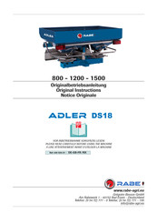 RABE ADLER DS18 1200 Originalbetriebsanleitung