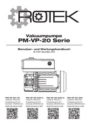Rotek PM-VP-20-115 Benutzer- Und Wartungshandbuch