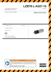 Atlas Copco LZB78-L-A027-15 Sicherheitshinweise