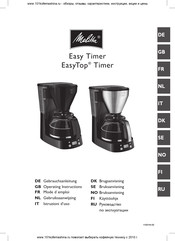 Melitta EasyTop Timer Gebrauchsanleitung