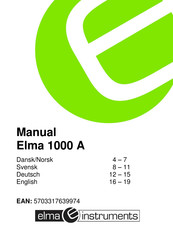 Elma Instruments 1000A Bedienungsanleitung