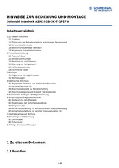 Schmersal AZM201B-SK-T-1P2PW Hinweise Zur Bedienung