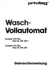 Privileg Compakt 1010 Oko Gebrauchsanweisung