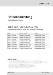 Binder KBF-S ECO 400 Originalbetriebsanleitung