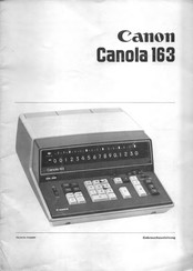 Canon Canola 163 Gebrauchsanleitung