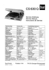 Dual CS 630 Q Serviceanleitung