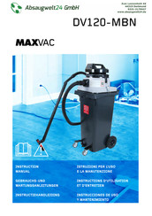 Maxvac DV120-MBN Gebrauchs- Und Wartungsanleitungen