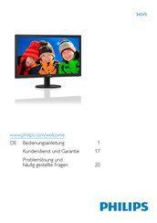 Philips 243V5LHSB/00 Bedienungsanleitung