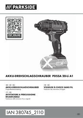Parkside PDSSA 20-Li A1 Originalbetriebsanleitung