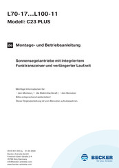 Becker C23 PLUS Montage- Und Betriebsanleitung
