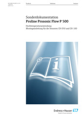 Endress+Hauser Proline Prosonic Flow P 500 Montageanleitung