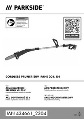 Parkside PAHE 20-Li D4 Originalbetriebsanleitung