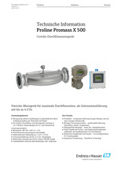Endress+Hauser Proline Promass X 500 Technische Information