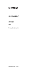 Siemens SIPROTEC Compact 7RW80 Produktinformation