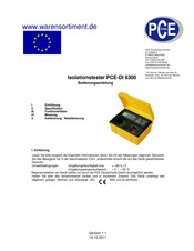 Pce Instruments DI 6300 Bedienungsanleitung