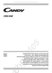 Candy CBG 640 Montage- Und Gebrauchsanweisungen