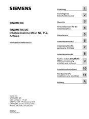 Siemens Sinumerik MC Inbetriebnahmehandbuch