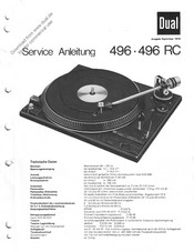 Dual 496 Serviceanleitung