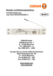 Osram DALI DM ADVANCED LI Montage- Und Bedienungsanleitung