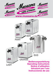 Mussana lady Bedienungsanleitung