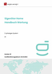 Sigenergy SigenStor Home Handbuch Wartung