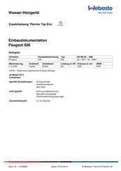 Webasto Thermo Top Evo Einbaudokumentation