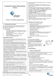 Elster F90 S Einbau- Und Bedienungsanleitung