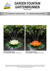 profi-pumpe LOTUS-BLUME Bedienungsanleitung