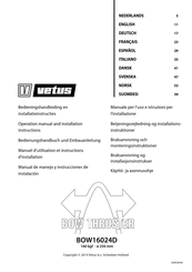 Vetus BOW16024D Bedienungshandbuch Und Einbauanleitung