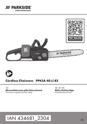 Parkside Performance PPKSA 40-Li B2 Originalbetriebsanleitung