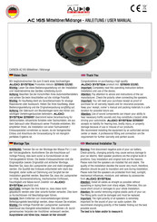 Audio System AC 165 Anleitung