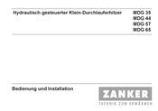 ZANKER MDG 35 Bedienung Und Installation