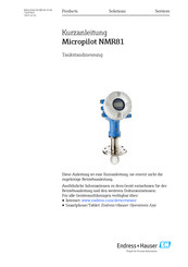 Endress+Hauser Micropilot NMR81 Kurzanleitung