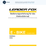 Leader Fox Induktora Bedienungsanleitung