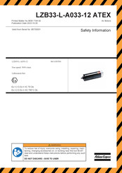 Atlas Copco LZB33-L-A033-12 ATEX Sicherheitshinweise