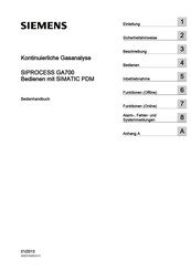 Siemens SIPROCESS GA700 Bedienhandbuch