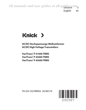 Knick P42000 TRMS Bedienungsanleitung