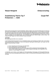 Webasto BW 50 Einbauvorschlag