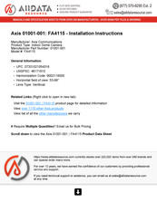 Axis Communications 01001-001 Installationshandbuch