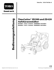 Toro TimeCutter ZD380 Bedienungsanleitung