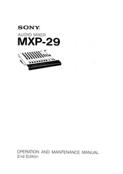 Sony MXP-29 Bedienungsanleitung