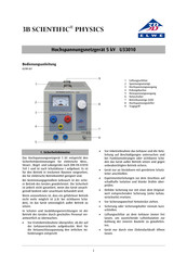 3B SCIENTIFIC PHYSICS U33010 Bedienungsanleitung